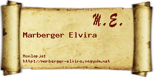 Marberger Elvira névjegykártya